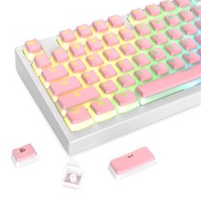 117Key Pink Pudding Keycaps OEM Profile PBT Translucent Backlight Keyboard picture
