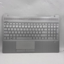 HP 15-dw Series Laptop Palmrest Top Cover w/ Keyboard Touchpad Silver OEM picture