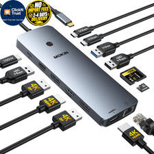 MOKiN Laptop Docking Station Dual Monitor 4K HDMI USB C Hub 14 IN 1, 14 1 picture