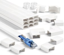 157in Cord Cover Wall Kit TV Cable Hider Raceway White Paintable Wire Cover New picture