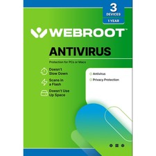Webroot Antivirus Software 2026 | 3 Device | 1 Year PC/Mac Antivirus, green  picture