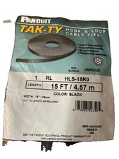 Panduit Tak-Ty Hook & Loop Cable Ties HLS-15R0 15ft Black, .75”/19mm Wide picture