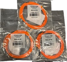 Belkin F2F402L0-03M ST-LC Multimode Duplex Fiber Patch Cable 3 Pack picture