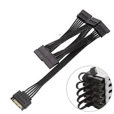 15 Pin SATA Power Extension Hard Drive Cable 1 Male to 5 Female Splitter Adapter picture