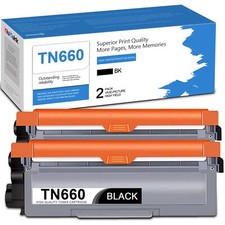 2PK TN 660 TN-660 TN660 Toner Cartridge Replacement for Brother TN660 Black picture