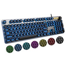Large Print Backlit Keyboard with 7-Color Backlit, Wired USB Lighted Computer... picture