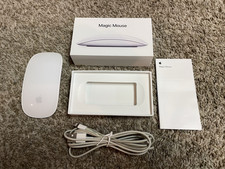 Apple Magic Mouse White A1296 w/Charging Cable Instructions & Original Box picture