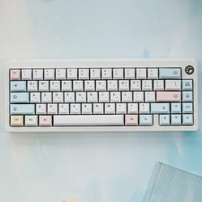 136 PCS Chalk PBT Dye Sub Korean Keycaps For MX Switch Fits 60/64/84/96 Keys picture