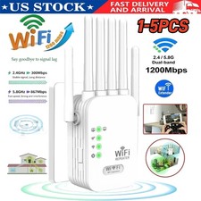 WiFi Extender 6-Antenna Strong Signal, 1200Mbps Dual Band (5GHz/2.4GHz) Booster picture