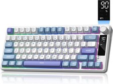 Womier DK75 75% Wireless Gaming Keyboard, RGB Backlit Creamy Blue&Purple picture