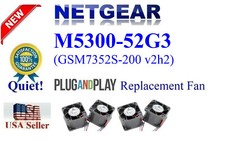 Set of 4x Quiet Replacement Fans Netgear ProSAFE M5300-52G3 (GSM7352S-200 v2h2) picture