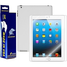 ArmorSuit Apple iPad 4 (4G LTE) Screen Protector + White Carbon Fiber Skin USA picture