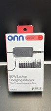 onn 90W Laptop Charger Adapter 19V w/ 10 Tips for Acer Asus Dell HP Lenovo Gray picture