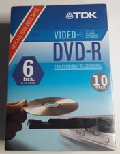 TDK DVD-R 10-Pack Video Recording Discs w/ 10 Clear Tall Cases - NEW IN BOX picture