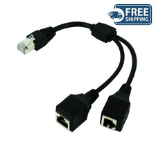 RJ45 Ethernet Splitter Cable 1 to 2 Way LAN Network Adapter Cat6 Cat5e Connector picture