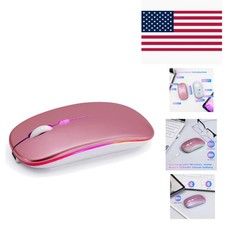 Elegant Rose Gold Wireless Mouse - Rechargeable & Compatible with All Devices picture