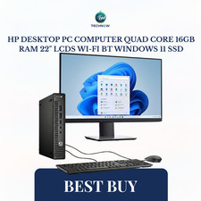 HP Desktop PC Computer Quad Core 16GB RAM 22