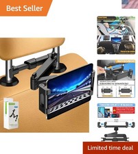 Universal Headrest Tablet Mount - Adjustable for 5.5-18.4 Inch Tablets, Black picture