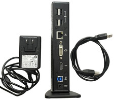 PLUGABLE UD-3900 USB 3.0 UNIVER LAPTOP DOCKING STATION REV B2 W/ ADAPTER PREOW picture