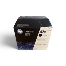 HP 42X Q5942XD Black High-Yield Toner Cartridge Dual Pack Open box OEM picture