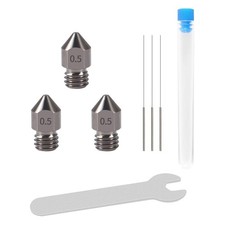 Precision 3D Printing: 0.5mm Hardened Steel MK8 Nozzles & 0.4mm Cleaning Needles picture