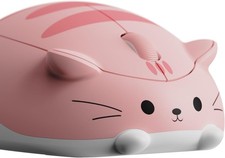 Cat Theme Wireless Gaming Mouse Pink, Tri-Mode Mouse BT3.0/BT5.0/2.4G, Cute picture
