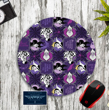 DISNEY VILLAINS INSPIRED PURPLE CUSTOM ROUND MOUSE PAD DESK MAT SCHOOL OFFICE picture