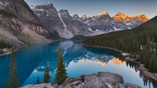 Landscape mountains lake moraine Custom Gaming Mat Desk picture