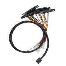 MINI SAS HD SFF-8643 to 4-port 90 degrees SAS SFF-8482 Server Adapter Cable, 12g picture