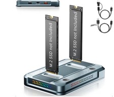 SUITOK M.2 NVMe SATA SSD Duplicator Cloner Dual Bay USB-C 20Gbps Dock STK03 picture