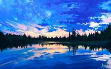 Landscape  aenami artstation blue sky Custom Gaming Mat Desk picture