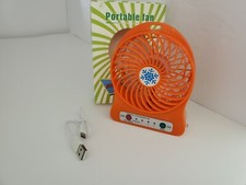 NEW Orange Rechargeable Mini Portable USB High 8 Hr 3 Speed Cooling Fan Y5 picture