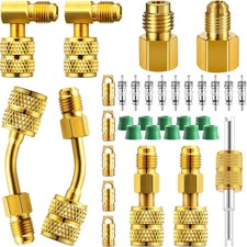 34 Pcs R410a Adapter Kit Mini Split HVAC Connector Set With Valve Core Remover picture
