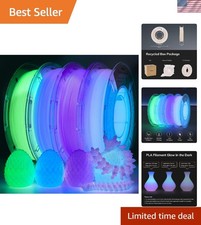Glow-In-The-Dark 1.75mm PLA Filament Bundle - 200G x 4, Perfect for Kids picture