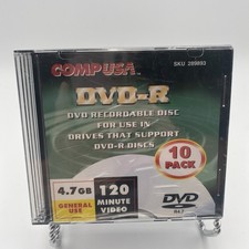 CompUSA DVD-R Recordable Discs 4.7GB 1x 120 Min 10 Pack MPN 289893 picture