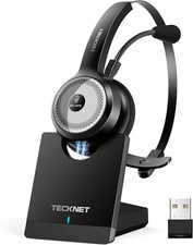 TECKNET Bluetooth 5.0 Headset with Microphone for PC, USB Wireless Headset Mic picture