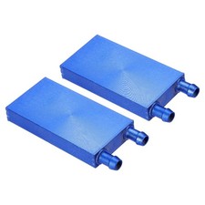 2PCS Aluminum Water Cooling Block 40x80x12mm Liquid Cooler Heat Sink Blue picture