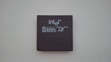 Intel A80486DX-33 SX419 USA 486DX-33 old date rare vintage CPU GOLD picture
