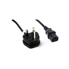 6ft UK England Power Cord IEC-60320-C13 To BS1363 With Fuse - Black picture