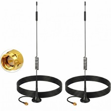 2-Pack 12dBi 4G LTE MIMO Omni-Directional Antennas SMA Male Magnetic Base 698-49 picture