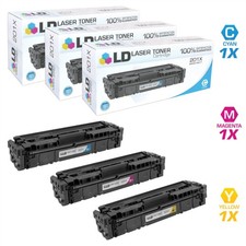 LD Compatible Replacements for HP 201X 3PK: 1 CF401X C/1 CF402X Y/1 CF403X M picture