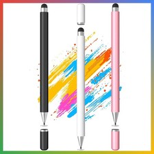 Stylus Pen Touchscreen 2-in-1 Disc Rubber Tip Drawing Writing Black White Rosego picture