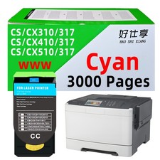 80C1HC0 Cyan Toner Cartridge Compatible for Lexmark CX310 CX410 CX510 CS310 410 picture
