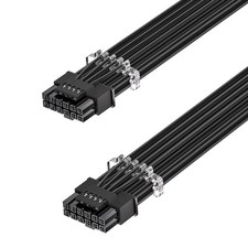 PCIe 5.1 16Pin GPU Power Cable 70cm Black 12V2x6 PSU Sleeved 600W 12VHPWR picture