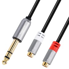 6.35mm to RCA Cable 1/4 Male to Dual RCA Female Splitter Stereo Audio Y Adapt... picture