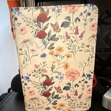 Floral Synthetic Leather Folio Case for Kindle, Magnetic, Card Pocket 5x7 picture