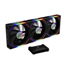 GAMDIAS 3-Pack 120mm ARGB PWM Case Fans + Reverse Blades + USB Hub 2400RPM 75CFM picture