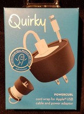 BNIB ~ Quirky POWERCURL for Apple USB Cable & Power Adaptor ~ BLACK picture