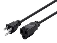 Monoprice Extension Cord - NEMA 5-15P to NEMA 5-15R, 14AWG, 3-Prong, Black, 10ft picture