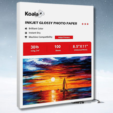 100 Sheet Koala Thin Photo Paper 8.5x11 Glossy 30lb 115g Inkjet Printer Chip Bag picture